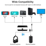 SZMDLX Bluetooth 5.0 Audio Transmitter with USB C & Microphone, Wireless Adapter for PS4 TV PC, Pair with 2 Devices - Imported from UK