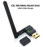 CSL USB Wi-Fi Antenna USB Stick 2.0 300 Mbps with Removable Antenna, Mini Dongle 802.11nbg & SMA - Imported from UK