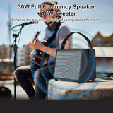 Rowin 30W Electric Guitar Multifunctional Amplifier with OTG BT Function, Rechargeable Portable Acoustic Guitar Amp Reverb Chorus Effect REC Microphone Inputs Aux In Headphone Jack - Imported from UK