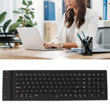 Wireless BT Foldable Silicone Keyboard 108 Keys Portable Waterproof Mini Keyboard Full Sealing Design Silent Typing Roll-up Keyboard - Imported from UK