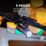 XOSS XL800 Bike Headlight, Aluminum, USB-C Rechargeable, Waterproof, 800 Lumens Bicycle Light with 5 Modes, Front Light Easy to Install for Road/Mountain Cycling - Imported from UK