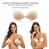 lalaWing Sticky Bra Strapless Adhesive Fabric Bra Invisible Push-up Bra for Women with Nipple Covers - Imported from UK