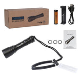 CrazyFire Scuba Diving 1000 Lumens LED Flashlight, 100M Underwater Waterproof Diving Torch Flashlights with 4 Light Modes, Battery & Charger for Outdoor Water Sports Fishing Camping - Imported from U