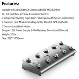 MeloAudio Midi Commander Guitar Base Multi-Effects Portable USB MIDI Foot Controller, Foot Switches - Imported from UK