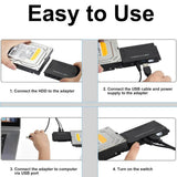 USB 3.0 to SATA & IDE Hard Drive Converter with Power Switch for 2.5"/3.5" SATA/IDE/SSD Hard Drive, 5 Gbps Data Transfer, Support 4TB - Imported from UK