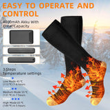 Heated Socks for Men & Women Rechargeable Electric Foot Warmer with 2x4000mAh Batteries - Imported from UK