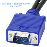 VGA Splitter Cable 10" VGA Y Cable for Screen Duplication 15P VGA Male to 2 VGA SVGA Female  - Imported from UK