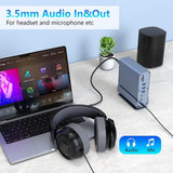 15 in 1 USB-C Docking Station 4K HD Vertical Hub with Triple Monitor 4K Display, Dual HDMI+DP, 5xUSB 3.0/2.0, PD 3.0, RJ45, SD/TF 3.0, 3.5 Audio  - Imported from UK