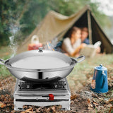 Alcohol Stove with Lid Stainless Steel Camping Solid Liquid Spirit Burner for Picnic Home Cooking Outdoor BBQ - Imported from UK