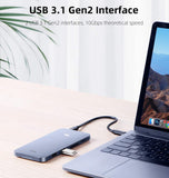 Hagibis USB-C 8-in-1 Hub with M.2 SSD Enclosure, Type-C Docking Station to SSD, 10Gbps USB 3.1 Gen2, 100W PD, 4K@60Hz HDMI, SD/TF Card Slot, Hard Disk Drive for MacBook Pro, iPad Pro & More - Imported from UK