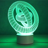 Optical Illusion 3D Lamp, 7 Colour Changing GYRO Lamp, 3D Night Light, Table Desk Novelty Lamp - Imported from UK