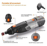 TACKLIFE 4V Cordless Rotary Tool Kit, 2 Speed Portable Engraving Polishing Grinder with Versatile Accessories, Ideal for DIY, Drilling, Carving, Polishing, Sanding, Grinding - Imported from UK