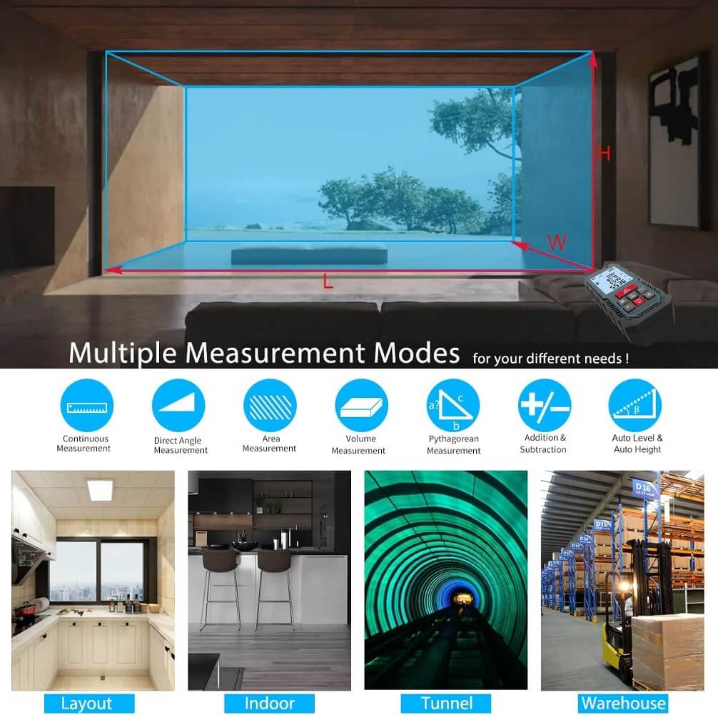 Magic Eye Distance Meter Line Out MiLESEEY 120M - 393ft Digital Laser Distance Measure Tool with Upgrade ...