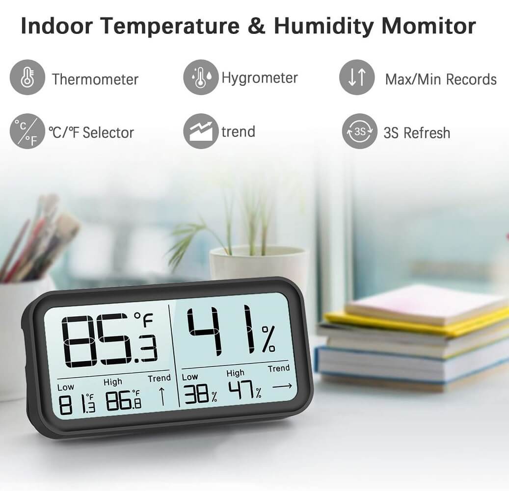 High Accuracy Portable Digital Thermometer/Hygrometer, Temperature And  Hygrometer For Room Temperature Check, Room Air Check, Climate Monitoring