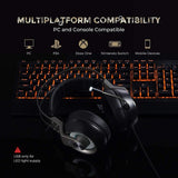 MPOW EG3 Pro Over Ear Gaming Headset with 7.1 Surround Sound with LED Light, Noise Cancelling Mic & Soft Memory Earmuff, Compatible with PC, PS4, Xbox One, Nintendo Switch - Imported from UK