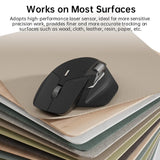 Rapoo MT760M Multi-Mode Wireless Optical Mouse, Bluetooth 5.0 & 2.4G Multi-Mode Connection Up to 4 Devices, 11 Programmable Buttons, 4000 DPI HD Sensor (Container Product Without Box) - Imported from UK