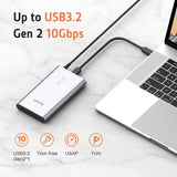 Alxum USB3.2 Gen2 Type C to Dual Bay M.2 PCIe NVMe SSD Enclosure, M. 2 Duplicator Support UASP up to 10Gbps Transfer Rate, Support M.2 Clone Offline & Auto Sleep Function - Imported from UK