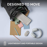 Backpack with Logitech keyboard, mouse, and headphones