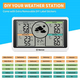 Geevon Weather Stations with 3 Indoor Outdoor Thermometer Multiple Wireless Sensors Digital Large LCD Display Indoor/Outdoor Temperature & Humidity Adjustable Backlight Alarm Clock & Snooze Barometer Comfort & Low Battery Indicator - Imported from UK