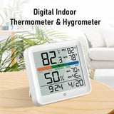 Digital Indoor Thermometer & Hygrometer with Accurate Temperature Humidity Monitor Meter & Touch LCD Backlight (Container Product Without Box) - Imported from UK