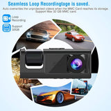 2 Channel Dash Cam Front + Inside, 1080P FHD Car Camera with Super IR Night Vision, WDR, G-Sensor, Loop Recording, Parking Monitor, 24 Hours Recording, Support 32GB Max - Imported from UK