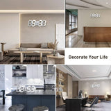 3D 15" LED Digital Wall Clock with Remote Control, Large Display 12/24H Date Temperature Snooze Adjustable Brightness Clock for Warehouse Office Home Living Room - Imported from UK