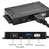 USB 3.0 to SATA & IDE Hard Drive Converter with Power Switch for 2.5"/3.5" SATA/IDE/SSD Hard Drive, 5 Gbps Data Transfer, Support 4TB - Imported from UK