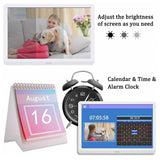 NAPATEK 10" Digital Photo Frame with 1920x1080 IPS Screen Image Preview Video Calendar Clock Auto On/Off Timer Remote Control Support SD Card & USB - Imported from UK