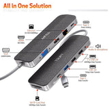 TSUPY 11-in-1 USB C Hub, Fabric Design Dual Display USB C Adapter, USB C to 4K HDMI,  VGA, Ethernet, PD USB C to USB C, 3 USB, SD Micro SD Card Reader, 3.5mm Jack Docking Station for MacBook Pro etc - Imported from UK