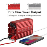 BESTEK® 300W Pure Sine Wave Power Inverter with 4.2A Dual USB Ports & 1 AC Socket, 12V-220V Converter for Car, Truck - Imported from UK