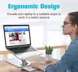 Babacom Laptop Stand, Ergonomic Foldable Computer Stand with Adjustable Height, Ventilated Aluminum Alloy Laptop Riser Desktop Stands Compatible with MacBook Air Pro, All 10-16" Laptops (Amazon Container Product Without Box) - Imported from UK