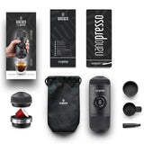 WACACO Nanopresso Portable Espresso Maker, Upgraded Version of Minipresso, 18 Bar Pressure Ground Coffee, Small Travel Coffee Maker, Manually Operated, Perfect for Outdoor Trips - Imported from UK