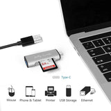 Jelly Comb USB 3.0 Card Reader with USB-C Adapter for PC, Macbook, Android Smartphones, Support SD, Micro SD, SDXC, SDHC, Micro SDHC, Micro SDXC Card Reader - Imported from UK