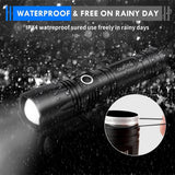Outlite 5000 Lumens LED Flashlight With 5 Light Modes, USB Rechargeable Zoomable Tactical Handheld Torch for Camping Hiking Hunting Emergency, 5000mAh Battery (Container Product Without Box) - Imported from UK