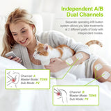 AUVON Dual Channel TENS EMS Unit, 24 Modes Muscle Stimulator for Pain Relief, Rechargeable TENS Machine Massager with 6 Pads, ABS Pads Holder, USB Cable & Dust-Proof Storage Bag - Imported from UK