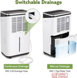 Pasapair 20L Dehumidifier with 6L Water Tank, Auto & Manual Drainage Function, Timer Function, Child-lock Function, Ultra Quiet Ideal for Removing Damp Mold Moisture from Basements, Home, Kitchen, Large Room, Bedroom, Garage - Imported from UK