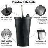 Vacuum Insulated Stainless Steel Cup 600ml Insulated Tumbler with Straw & Lid Leak Proof Double Wall Insulated Cup for Iced Coffee, Tea, Water, BPA Free - Imported from UK