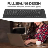 Wireless BT Foldable Silicone Keyboard 108 Keys Portable Waterproof Mini Keyboard Full Sealing Design Silent Typing Roll-up Keyboard - Imported from UK