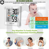BaLDR Digital Thermo-Hygrometer with Backlight, Temperature & Humidity Smart Sensor, Easy to Read, Real Time Monitoring, Large Backlit LCD Display - Imported from UK
