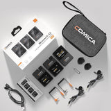 Comica BoomX-D D2 2.4G Wireless Lavalier Microphone System with 2 Transmitter 1 Receiver for DSLR Camera Camcorder Smartphone Interview YouTube Live-stream - Imported from UK