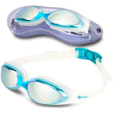 i-Swim Pro Swimming Goggles Anti Fog Crystal Clear Vision Turquoise Mirrored With UV Protection For Adults Kids Boys & Girls with Premium Protective Case Nose Clip & Ear Plugs - Imported from UK