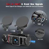 Kussla Front & Rear Inside 3 Channel  1080P Dash Cam, 3 Ways Triple Car Camera with Super Night Vision, G-Sensor, Loop Recording, WDR, Motion Detection, Parking Monitor - Imported from UK