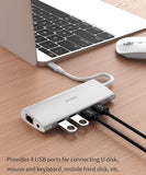 WIWU Alpha Ultimate 11-in-1 USB Type C Hub Adapter, 4K HDMI, 4xUSB A, VGA, LAN Ethernet, Micro SD, Audio - Imported from UK