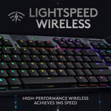 Logitech G G915 LIGHTSPEED TKL Tactile Wireless RGB Mechanical Gaming Keyboard with Low Profile GL-Tactile Key Switches LIGHTSYNC RGB Ultra Thin Design, Carbon Tactile - Imported from UK