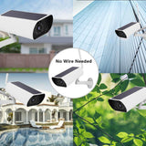 WiFi Solar Powered Bullet Camera, 1080P Outdoor Security Camera with 2 Antennas, Night Vision  Function, TF Card Storage, IP66 Waterproof - Imported rom UK