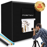 FOSITAN Photo Box 35"/90cm, Foldable Photo Light Studio Box, 126 LED Light Photo Shooting Tent Table Top Photography Lighting Kit with 4 Background Paper & Brightness 15000LM CRI95+ - Imported from UK
