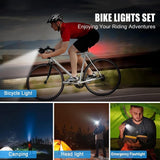 Omeril LD320 Bike Light Set, USB Rechargeable Light with 300LM Waterproof Front Headlight & 100LM Tail Light, Adjustable 6 Lighting Modes, Cycling Lights for Road & Mountain, Easy to Fit - Imported from UK