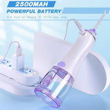 Leominor 300ml Water Flosser, Portable Oral Irrigator with 4 Tips 5 DIY Modes IPX7 Waterproof Rechargeable Water Dental Flosser (Without Box) - Imported from UK