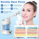 K-SKIN Facial Steamer, 350W Nano Ionic Face Steamer with 360° Rotatable Sprayer, Portable for Personal Care Use at Home or Salon - Imported from UK