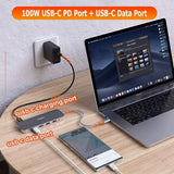 TSUPY 11-in-1 USB C Hub, Fabric Design Dual Display USB C Adapter, USB C to 4K HDMI,  VGA, Ethernet, PD USB C to USB C, 3 USB, SD Micro SD Card Reader, 3.5mm Jack Docking Station for MacBook Pro etc - Imported from UK